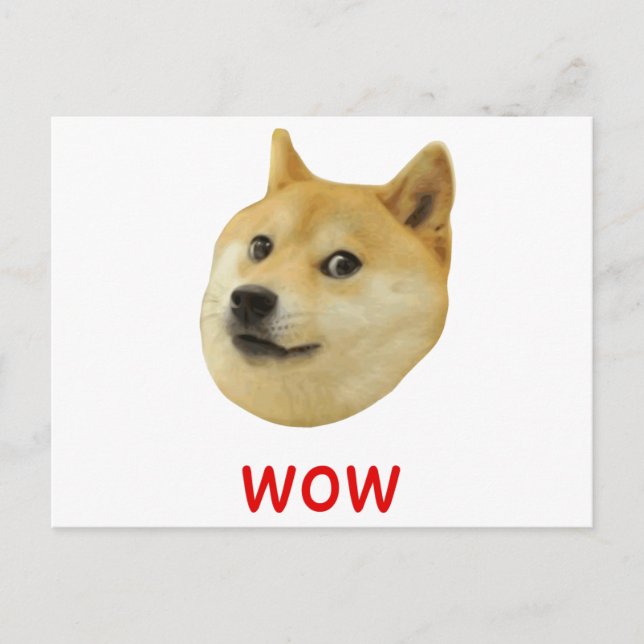 Postal Doge Muy Guau Mucho Perro Como Shiba Shibe Inu (Anverso)