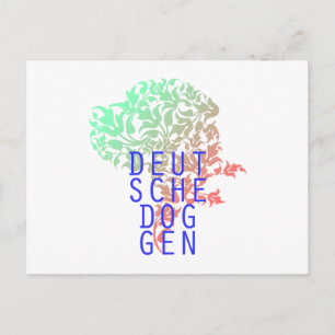 Postal Dogo Alemán hoja cabeza