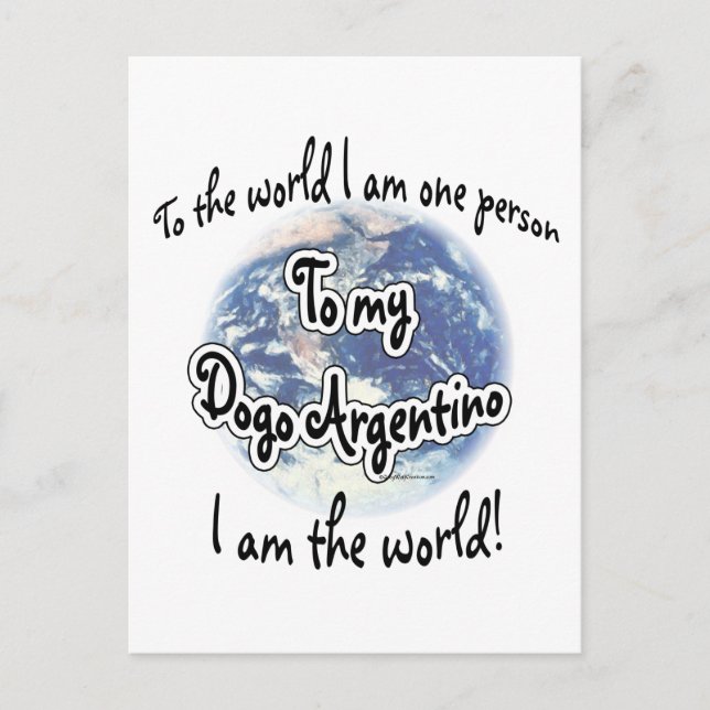 Postal Dogo Argentino Mundo 2 (Anverso)