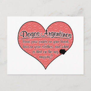 Postal Dogo Argentino Paw Imprime Humor De Perro