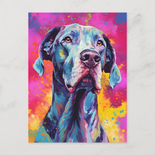 Postal Dogo de Burdeos Colorido
