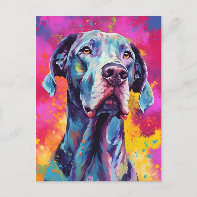 Postal Dogo de Burdeos Colorido (Anverso)