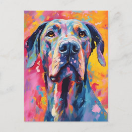 Postal Dogo de Burdeos Colorido