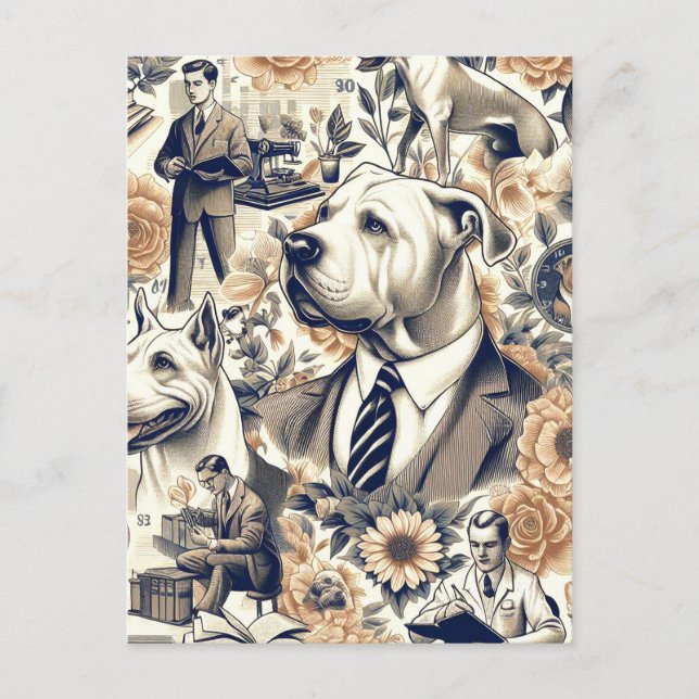 Postal Dogo retro argentino sin mar (Anverso)