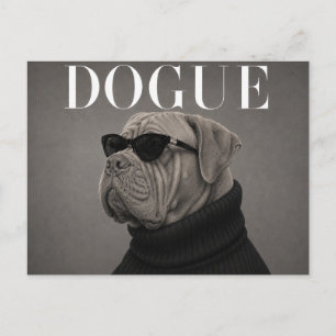 Postal Dogue du Bordeaux Editorial de Moda de Lujo
