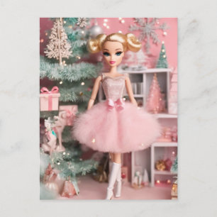 Postal Dólar de los Navidades retro de Blond Pastel