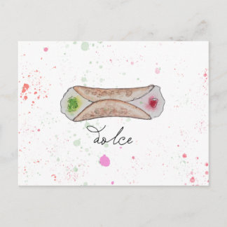 Postal Dolce Cannolo Watercolor