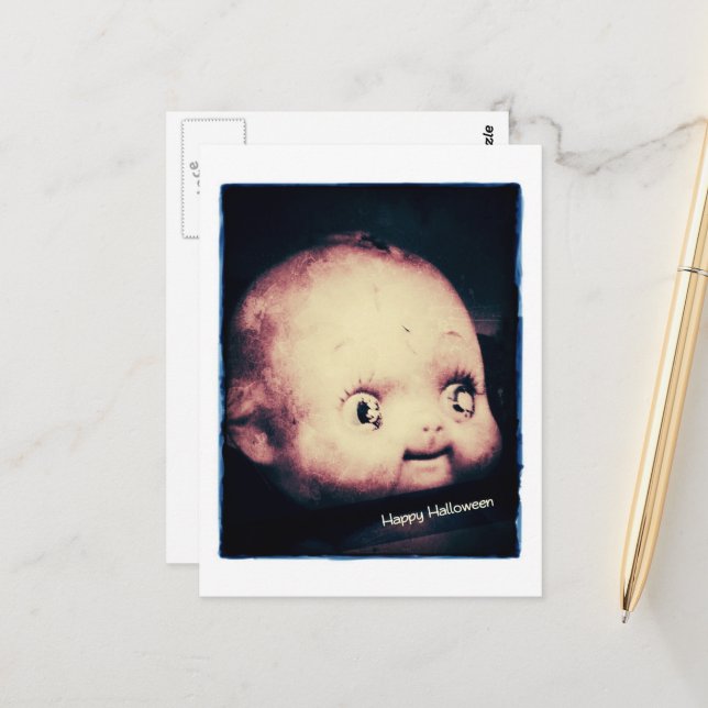 Postal Doll Head Halloween (Anverso/Reverso In Situ)
