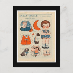 POSTAL DOLLY DINGLE PAPER DOLL POSTCARD