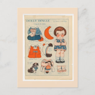 POSTAL DOLLY DINGLE PAPER DOLL POSTCARD