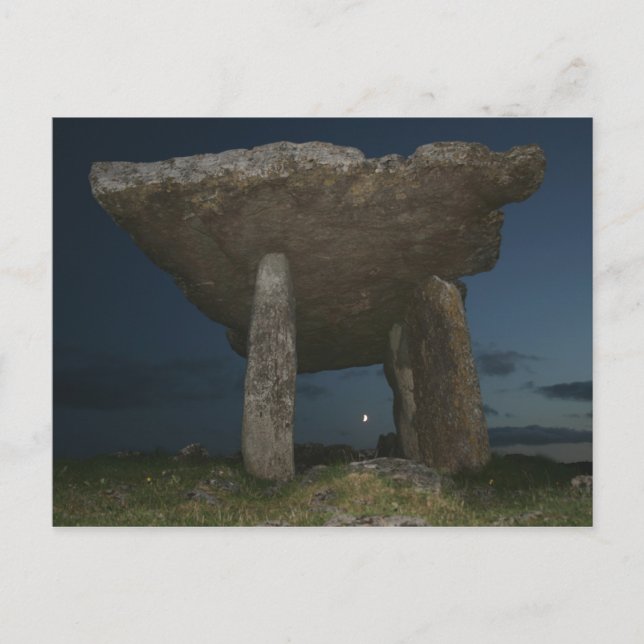 Postal Dolmen de Poulnabrone de noche (Anverso)