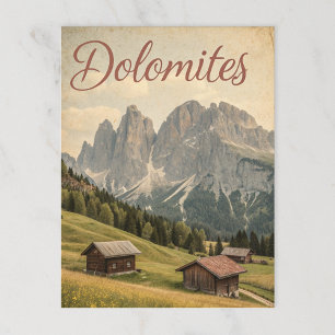 Postal Dolomitas de época: picos alpinos