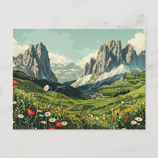 Postal Dolomitas, Italia Retro Travel (Anverso)