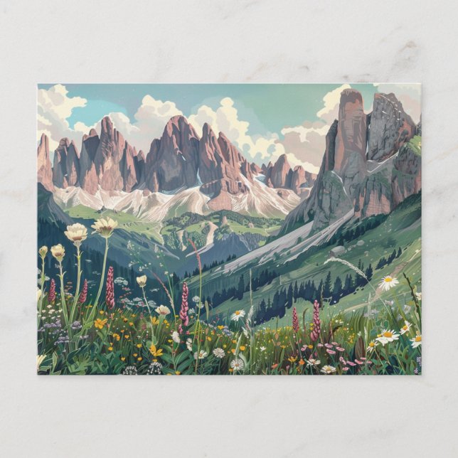 Postal Dolomitas, Italia Retro Travel (Anverso)