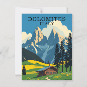 Postal Dolomitas Italia Retro Travel