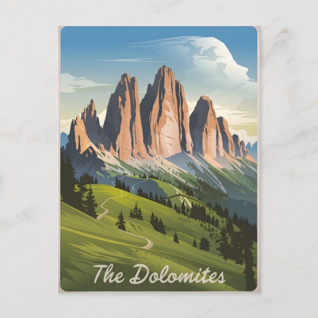 Postal Dolomitas Italia vintage (Anverso)