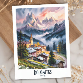 Postal Dolomitas personalizado Italia Alpes Acuarela