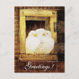 Postal DOLOR BLANCO EN LA VENTANA amarillo marrón