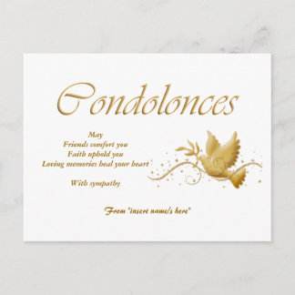 Postal Dolor funerario de condolencia