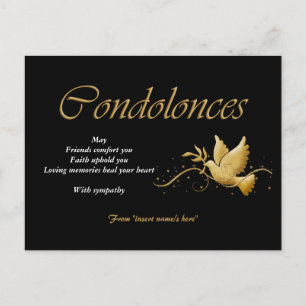 Postal Dolor funerario de condolencia