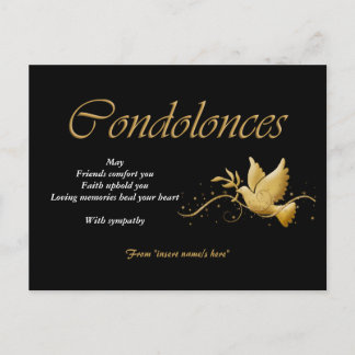 Postal Dolor funerario de condolencia