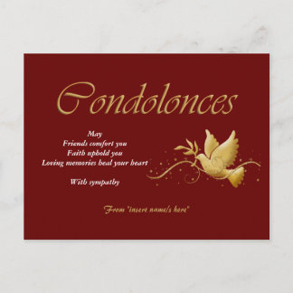 Postal Dolor funerario de condolencia