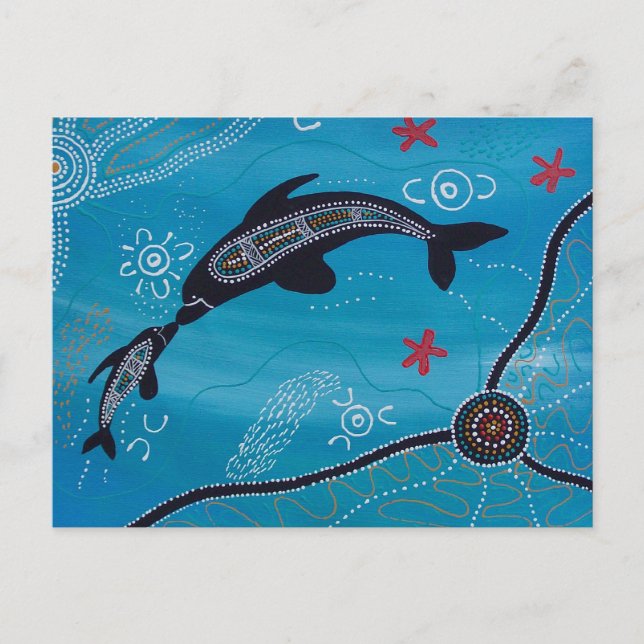 Postal Dolphin & Calf Dreaming (Anverso)