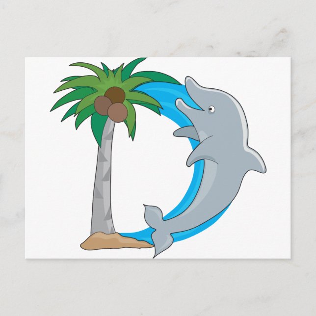 Postal Dolphin de alfabeto animal (Anverso)