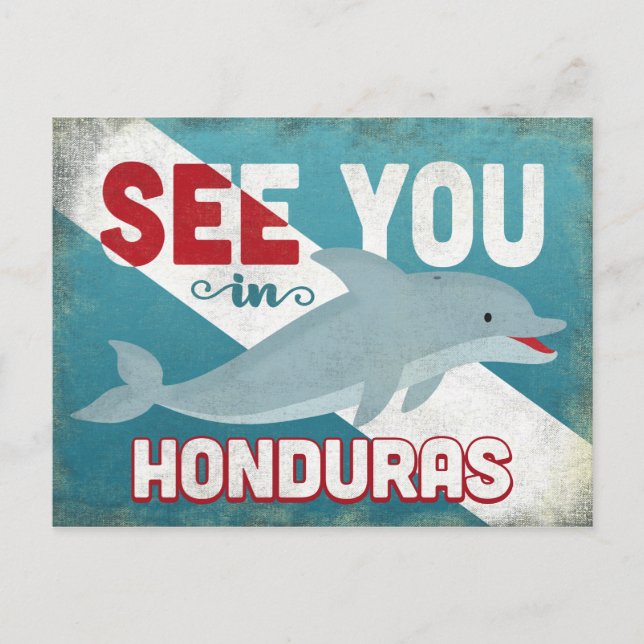 Postal Dolphin hondureño - Viaje retro vintage (Anverso)