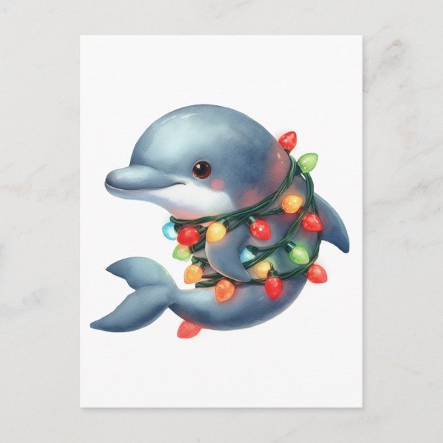 Postal Dolphin Navidades Adorables (Anverso)