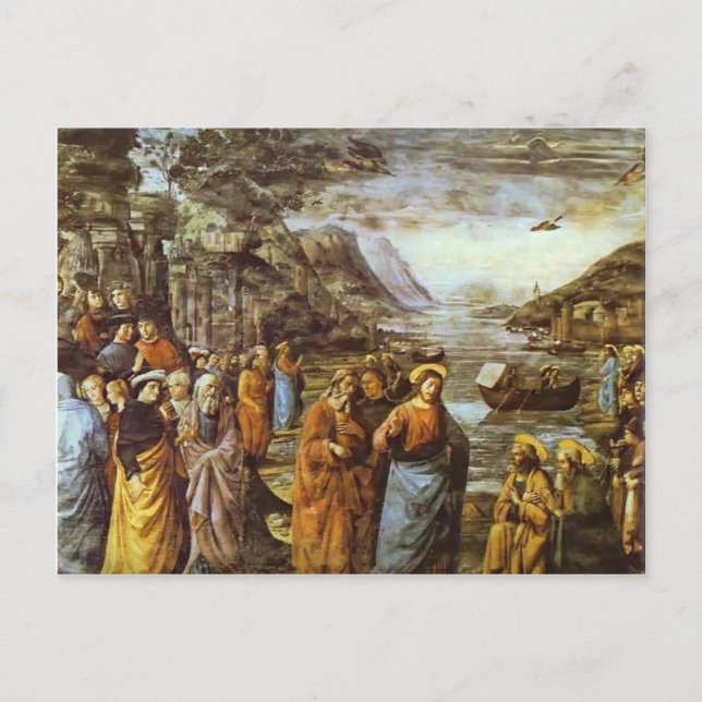 Postal Domenico Ghirlandaio: La llamada de San Pedro (Anverso)