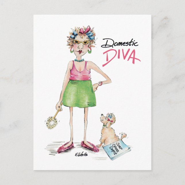 Postal Domestic Diva debe elegir hacer las tareas domésti (Anverso)