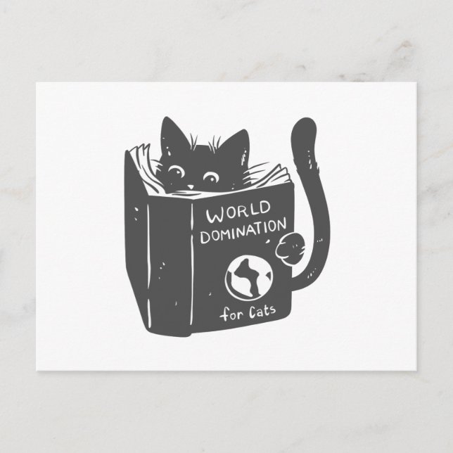 Postal Dominación del mundo del gato para gatos - Elegir  (Anverso)