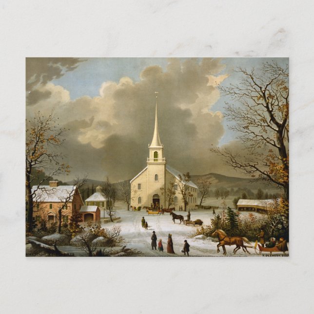 Postal Domingo de invierno en tiempos olvidados (Anverso)