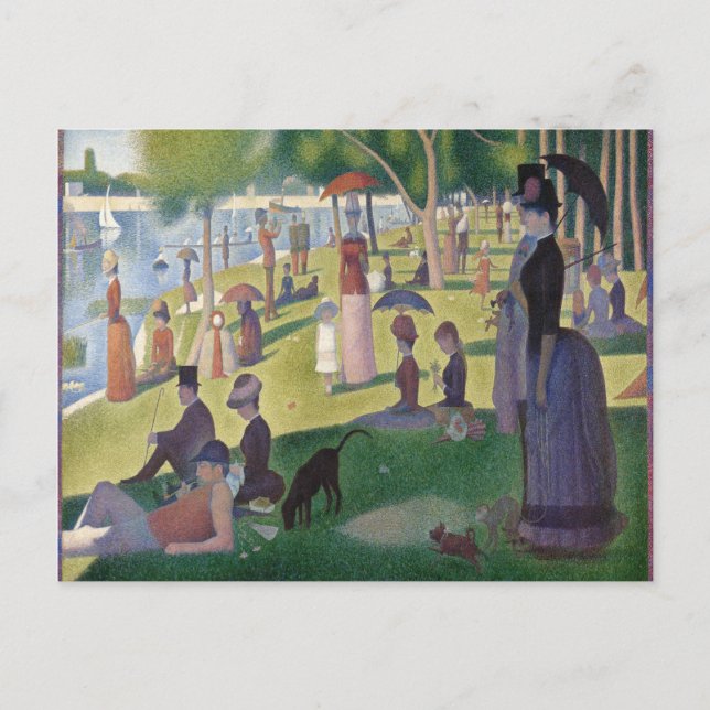Postal Domingo en La Grande Jatte por Georges Seurat (Anverso)