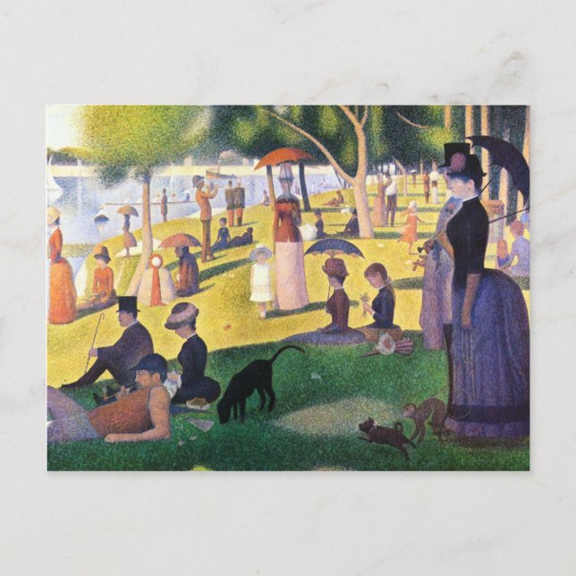 Postal Domingo en La Grande Jatte por Georges Seurat (Anverso)