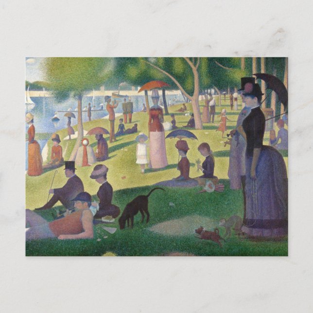 Postal Domingo en La Grande Jatte por Seurat Postcard (Anverso)