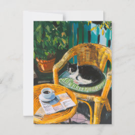 Postal Domingo perezoso mañana | Acogedora pintura para g