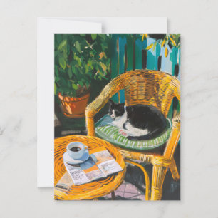 Postal Domingo perezoso mañana Acogedora pintura para g