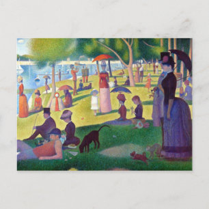 Postal Domingo por la tarde en La Grande Jatte por Seurat