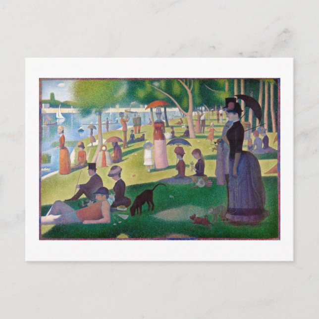 Postal Domingo por la tarde en La Grande Jatte, Seurat (Anverso)