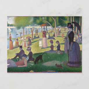 Postal Domingo por la tarde Seurat Neo Impresionista Pint