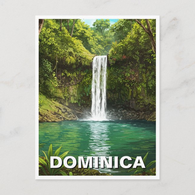 Postal Dominica del fondo de esmeralda (Anverso)