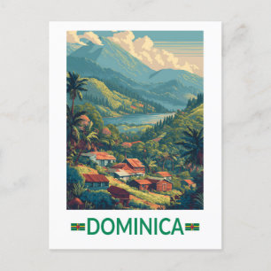Postal Dominica Travel Art Vintage