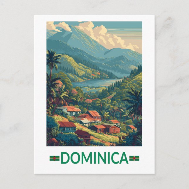 Postal Dominica Travel Art Vintage (Anverso)