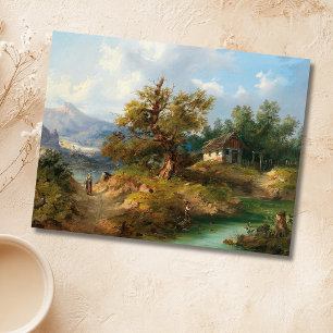 Postal Dominik Schufried Un Paisaje Montañoso con...