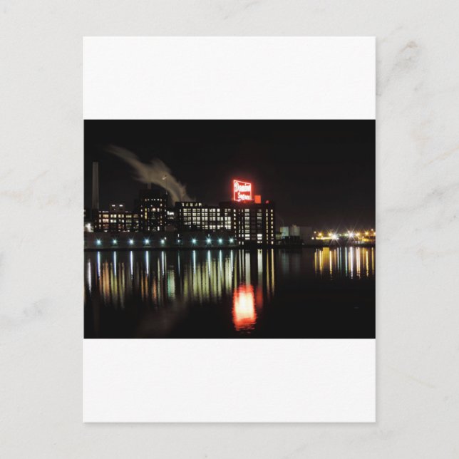 Postal Domino Sugar Baltimore de noche (Anverso)