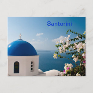 Postal Domo azul de Santorini