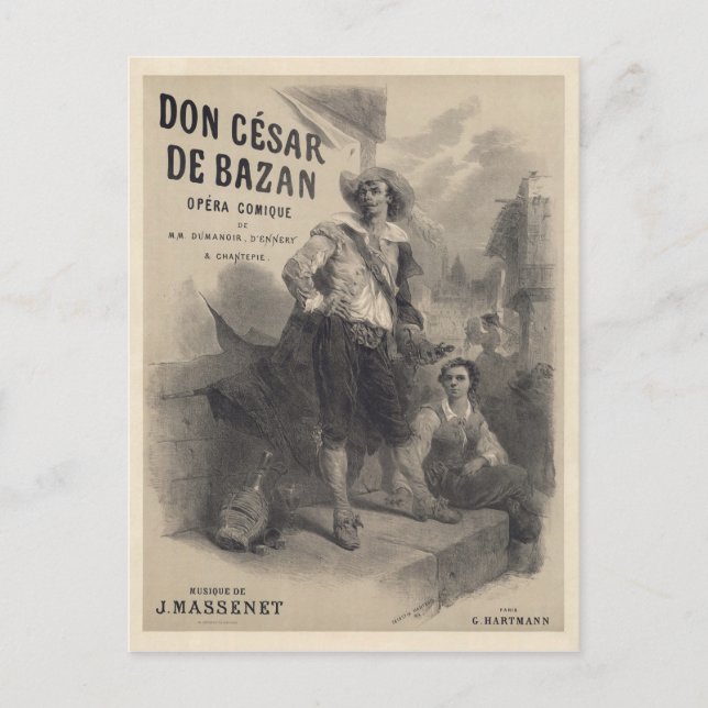 Postal Don César de Bazan première poster (1872) (Anverso)