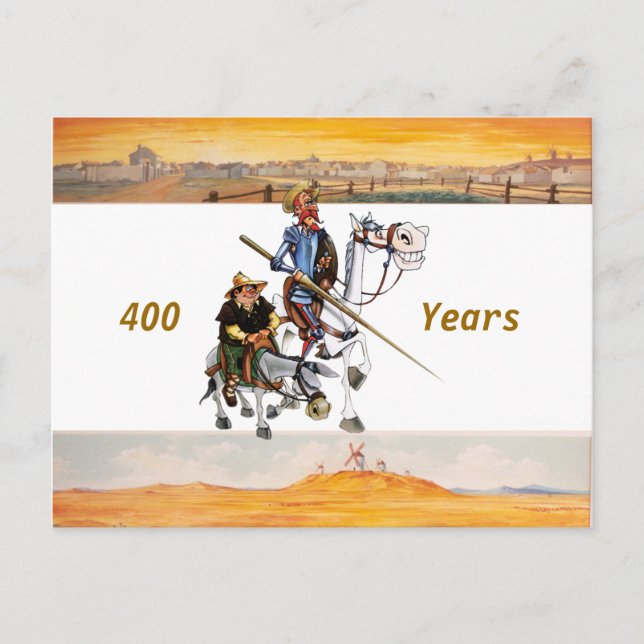 Postal DON QUIJOTE - Animación de dibujos animados Fondo  (Anverso)